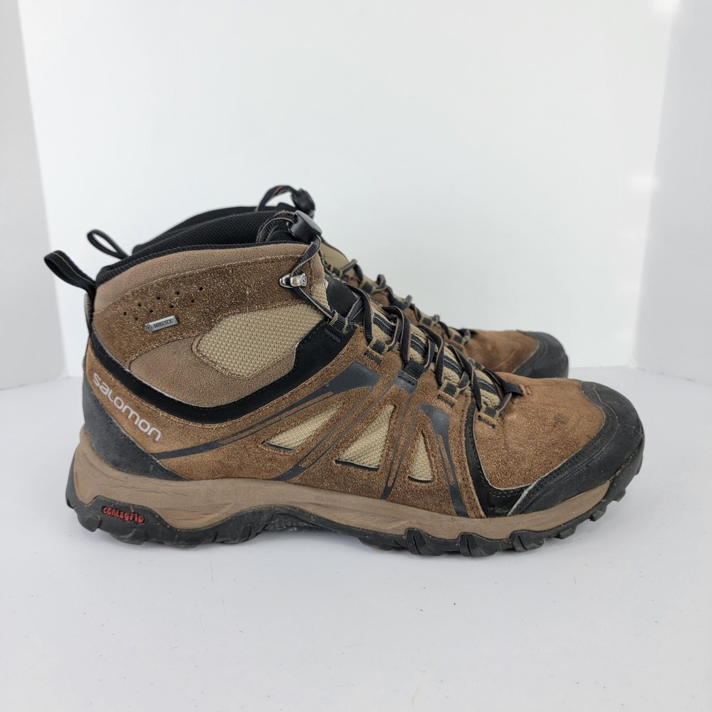 Salomon Evasion Mid GTX Men Size 12.5 Brown Gore-Tex Hiking Trail Boots 376908